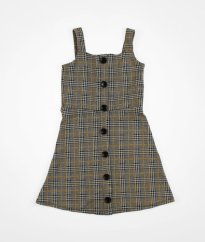 Okrovošedá károvaná šatová sukně RIVER ISLAND