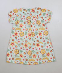 Tyrkysové šaty s květy