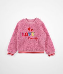 Růžová beránková mikina OVS