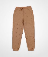 Hnedé silnejšie tepláky so srdiečkami H&M