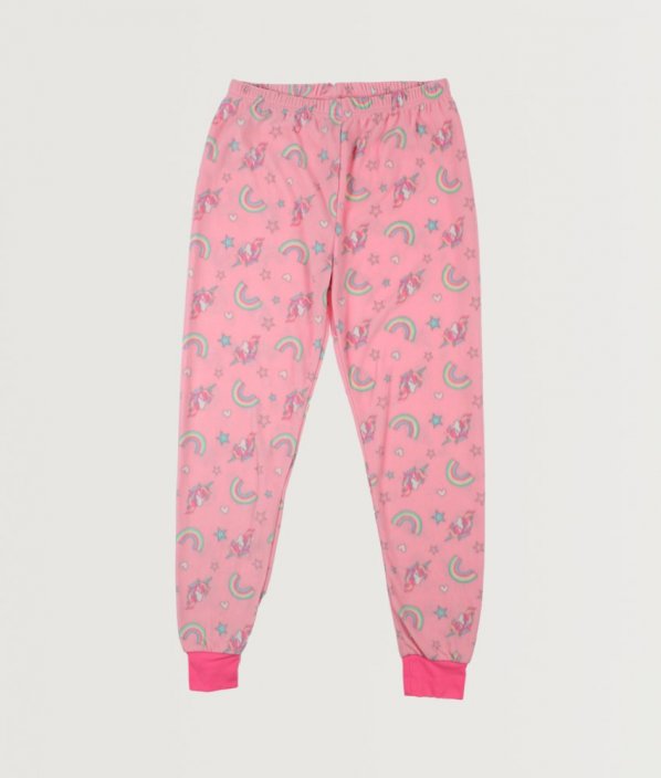 Růžové fleecové pyžamové kalhoty/tepláky DUNNES