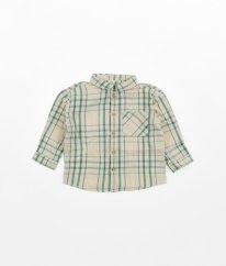 Béžová károvaná flanelová košeľa H&M