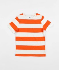 Oranžovobílé tričko H&M