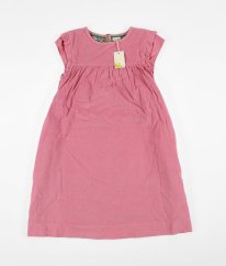 Růžové šaty z jemného manšestru s květovanou spodničkou BODEN