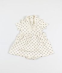 Krémové bodynkové šaty s puntíky H&M