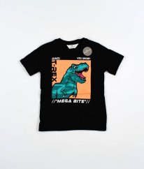 Čierne tričko s flitrovým dinosaurom H&M