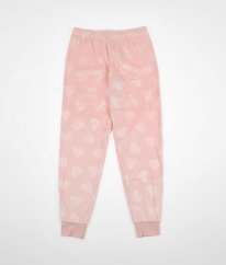 Růžové semišové tepláky se srdíčky C&A