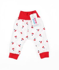 Bíločervené tepláčky s třešinkami NEW BABY