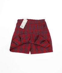 Červená károvaná skládaná KRAŤASOVÁ sukně UNIQLO