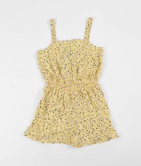 Vanilkový kraťasový overal s kvetmi NEW LOOK