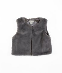 Šedá plyšová vesta na knoflík PRIMARK