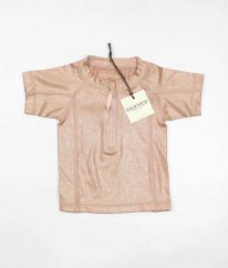Růžovohnědé plavkové UV 50+ tričko se zlatým třpytem MARMAR COPENHAGEN