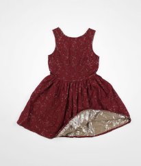Vínové krajkové šaty s lesklou podšívkou MARKS & SPENCER