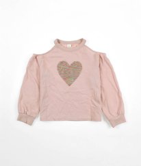 Ružová silnejšia mikina s flitrovým srdcom NEXT