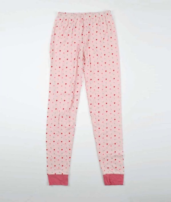 Růžové pyžamové kalhoty se srdíčky JOHN LEWIS