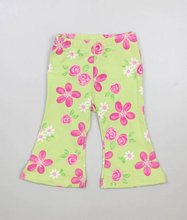 Světle zelené teplákové kalhoty s květy PUMPKIN PATCH