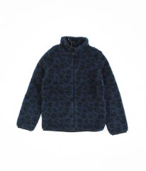 Tmavě modrá leopardí beránková bunda jaro/podzim