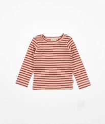 Krémovočervené žebrované proužkované triko PETIT PIAO
