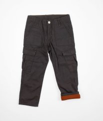 Šedé pevné bavlnou zateplené kalhoty H&M