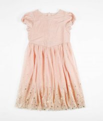 Meruňkové sametové šaty s tylovou sukní BODEN