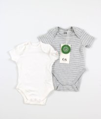 Sada bílého a šedého body z biobavlny C&A