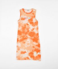 Oranžové batikované žebrované šaty pRIMARK