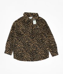 Béžovočierna tigrovaná teplá košilová bunda s vlnou jar/jeseň PRIMARK