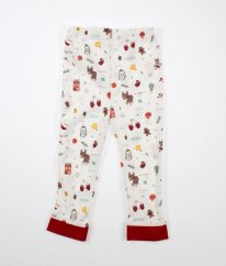 Smetanové vánoční pyžamové kalhoty NUTMEG