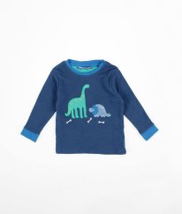 Modré silnejšie tričko s dinosaurami JOHN LEWIS