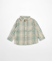 Béžová károvaná flanelová košile H&M