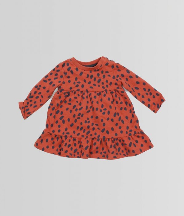 Cihlové leopardí mikinové šaty F&F
