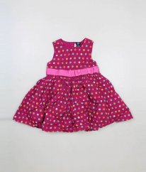 Malinovoostružinové šaty s bohatou spodničkou a květy GAP
