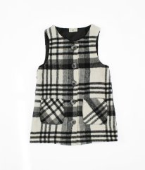 Bíločená károvaná teplá šatová sukně s vlnou F&F