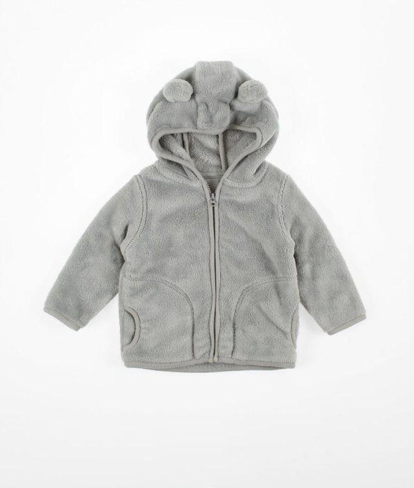 Šedá plyšová mikina/bundička