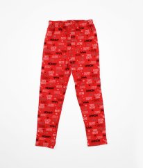 Červené legíny s nápismi DEFACTO