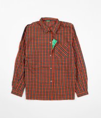 Oranžovomodrá károvaná košeľa BENETTON