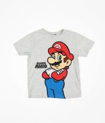 Šedé tričko SUPER MARIO
