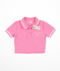 Růžové žebrované polo tričko RIVER ISLAND