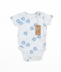 Světle modré žebrované body se lvíčky MOTHERCARE