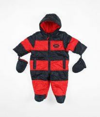 Červenomodrá zimní kombinéza s rukavičkami MARKS & SPENCER