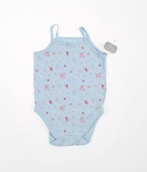 Modré tílkové body s květy NUTMEG