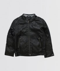 Černá koženková bunda s kožíškem H&M