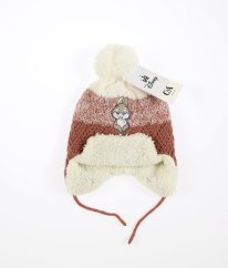 Krémovorůžová zateplená čepice s beránkem (46-47 cm) DISNEY