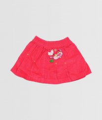 Růžová manšestrová sukně