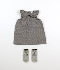 Jemne kockované šaty a ponožky H&M