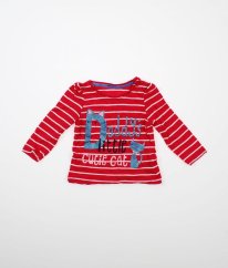 Červenobílé proužkované triko MOTHERCARE