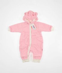 Ružová plyšová kombinéza jar/jeseň NEW BABY
