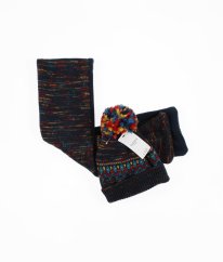 Tmavě modrá čepice a šála NUTMEG