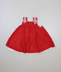 Červenobílé krajkové šaty MAYORAL
