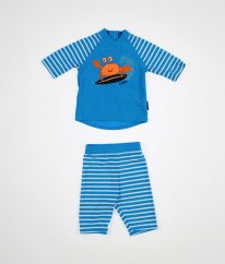 Modré plavkové triko a plavkové kraťasy UPF 50+ JOJO MAMAN BÉBÉ